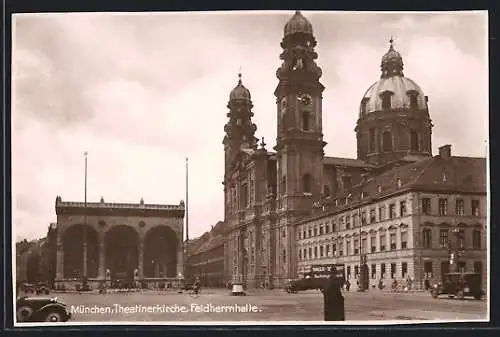 AK München, Theatinerkirche, Feldherrnhalle