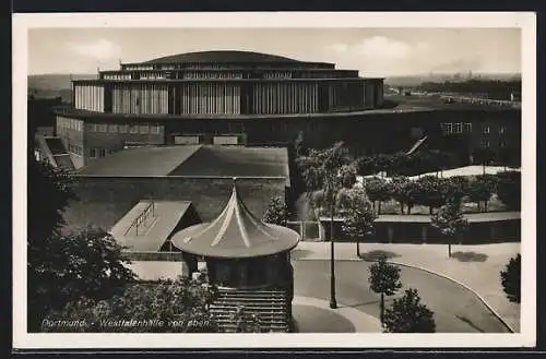 AK Dortmund, Westfalenhalle von oben