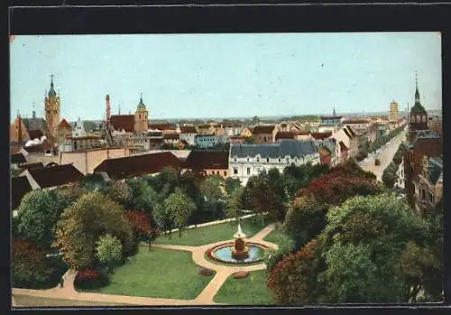 AK Dessau, Totalansicht mit Anlage aus der Vogelschau