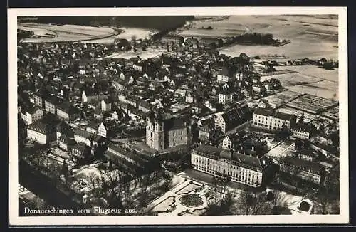 AK Donaueschingen, Ortspanorama aus dem Flugzeug gesehen