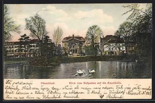 AK Düsseldorf, Blick vom Hofgarten auf die Kunsthalle