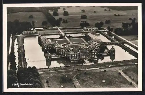 AK Nordkirchen /Kr. Lüdinghausen, Schloss aus der Vogelschau