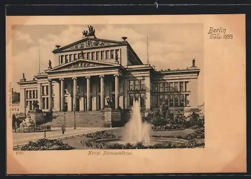 AK Berlin, Königliches Schauspielhaus mit Springbrunnen, Gendarmenmarkt