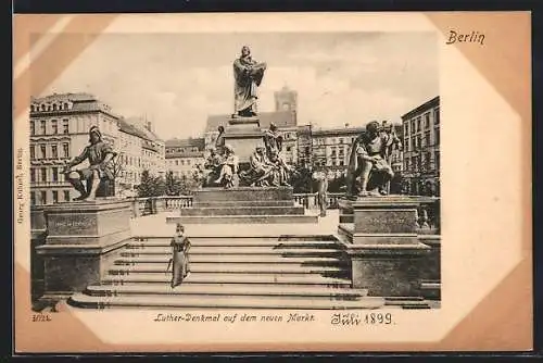 AK Berlin, Luther-Denkmal auf dem neuen Mark, Neuer Markt