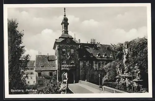 AK Bamberg, Rathaus mit Jesuskreuz