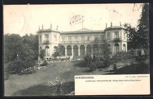 AK Wiesbaden, Kurhaus Provisorium Paulinen-Schlösschen