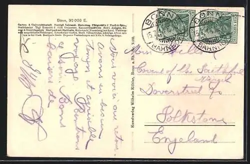 AK Bonn, Rheinbrücke mit Strassenbahn