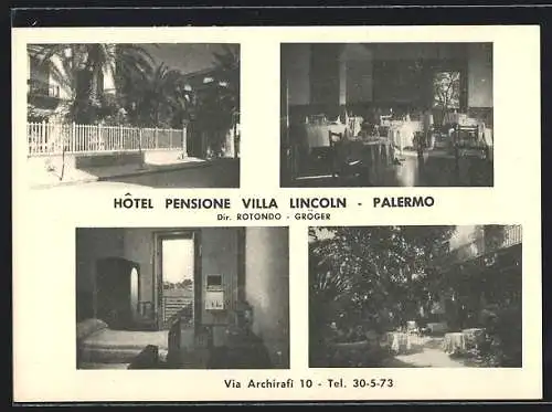 AK Palermo, Hotel Pensione Villa Lincoln, Via Archirafi 10
