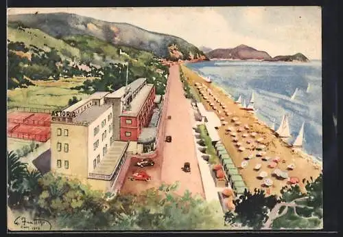 Künstler-AK Cavi di Lavagna, Grand Hotel Astoria