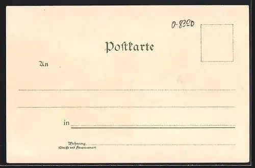 Künstler-AK Passau, Ortspartie aus der Vogelschau