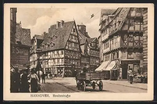 AK Hannover, Breitestrasse mit Geschäften