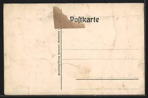 Künstler-AK Hannover-Herrenhausen, Schloss mit Kutsche, Alt-Hannoversches Landeswappen