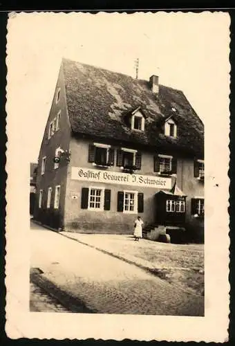 Fotografie unbekannter Fotograf, Ansicht Essing-Neuessing, Altmühlgasse 10, Gasthof Brauerei J. Schwaier