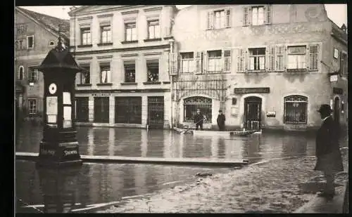 Fotografie unbekannter Fotograf, Ansicht Kelheim, Hochwasser - Überschwemmung im Ort