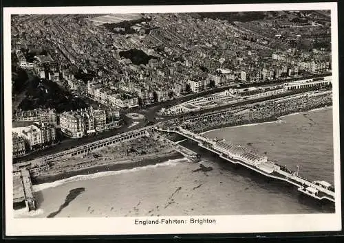 Fotografie Zeppelin-Luftbild, Ansicht Brighton, Stadt vom Luftschiff Graf Zeppelin LZ-127 gesehen