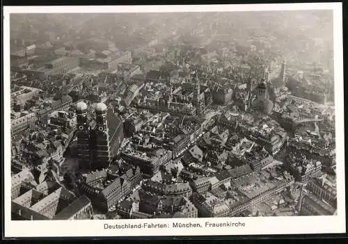 Fotografie Zeppelin-Luftbild, Ansicht München, Innenstadt vom Luftschiff Graf Zeppelin LZ-127 gesehen