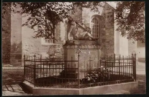 Fotografie Otto Blaubach, Naumburg, Ansicht Oberfarnstädt, Krieger-Denkmal
