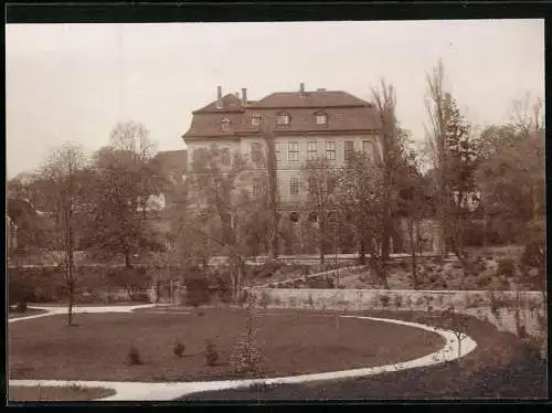 Fotografie Otto Blaubach, Naumburg, Ansicht Lodersleben, Schloss und Schlosspark