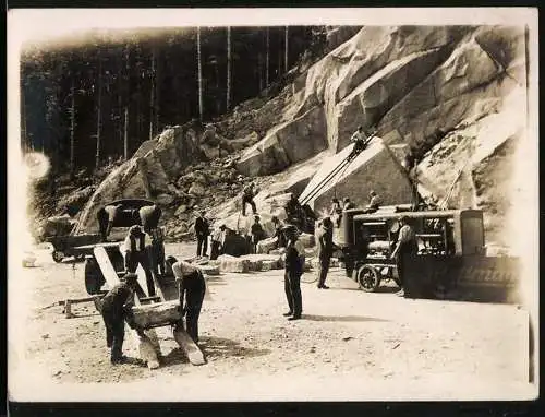Fotografie unbekannter Fotograf, Ansicht Waldulm, Bergbau - Bergwerk Granit-Steinbruch im Schwarzwald