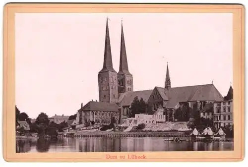 Fotografie Lichtdruck unbekannter Fotograf, Ansicht Lübeck, Blick nach dem Dom