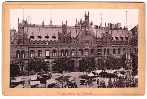 Fotografie Lichtdruck unbekannter Fotograf, Ansicht Lübeck, Blick nach dem kaiserlichen Postgebäude