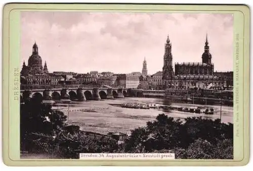Fotografie Stengel & Markert, Dresden, Ansicht Dresden, Blick nach der Augustusbrücke mit Kirchtürmen