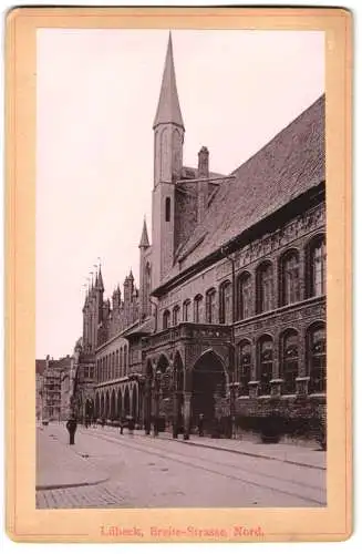 Fotografie Lichtdruck unbekannter Fotograf, Ansicht Lübeck, Blick in die Breitestrasse