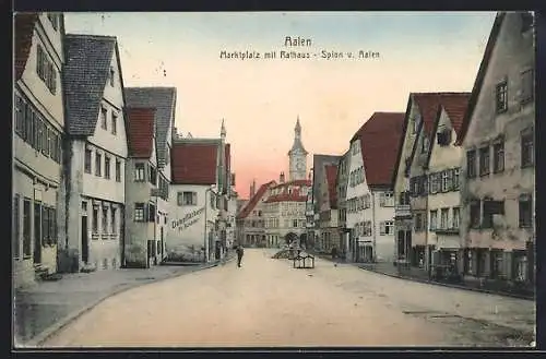 AK Aalen, Marktplatz mit Rathaus - Spion v. Aalen