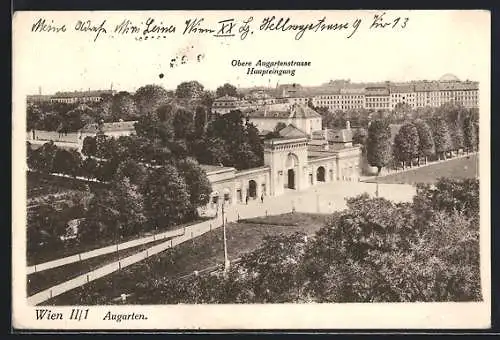 AK Wien, Obere Augartenstrasse, Haupteingang