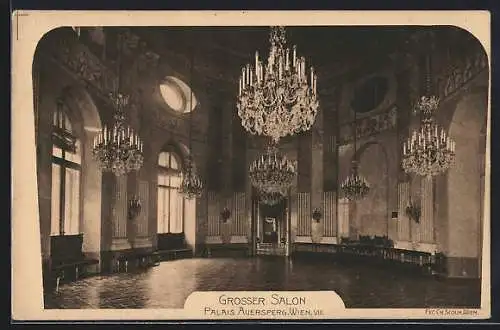 AK Wien, Palais Auersperg, Grosser Salon