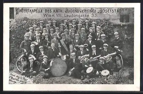 AK Wien, Konzertkapelle des kath. Jugendvereines Josefstadt, Laudongasse 33