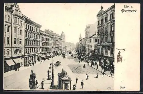 AK Wien, Alserstrasse mit Geschäften