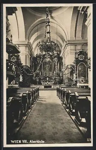 AK Wien, Alserkirche, Innenansicht