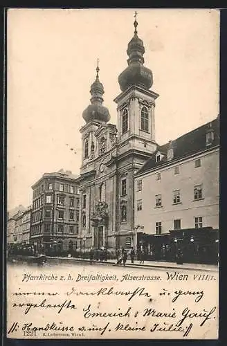 AK Wien, Pfarrkirche zur heiligen Dreifaltigkeit in der Alserstrasse