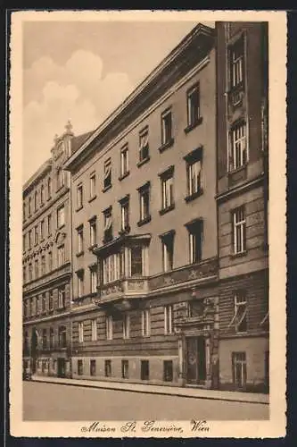 AK Wien, Maison St. Genevieve, von der Strasse gesehen