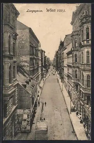 AK Wien, Langegasse m. Werbetafel