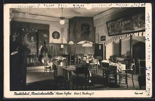 AK Wien, Nachtlokal Mondscheinkeller, Bes. Hans Safar, Neubaug. 2