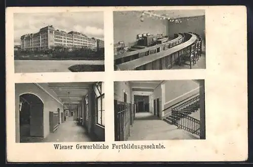 AK Wien, Gewerbliche Fortbildungsschule mit Innenansichten