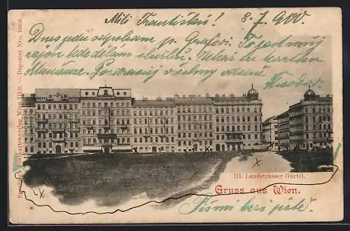 AK Wien, Landstrasser Gürtel, Häuser-Panorama