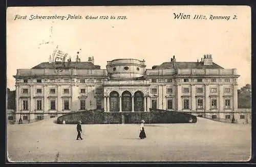 AK Wien, Fürstl. Schwarzenbergsches Palais, Rennweg 2, Frontansicht