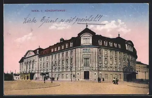 AK Wien, Konzerthaus mit Strasse