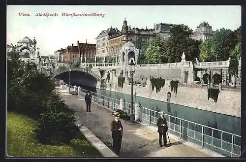 AK Wien, Stadtpark, Wienflusseinwölbung