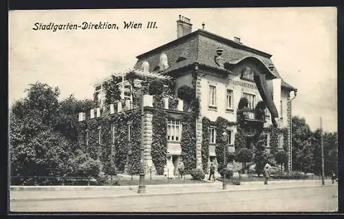 AK Wien, Strassenpartie an der Stadtgarten-Direktion