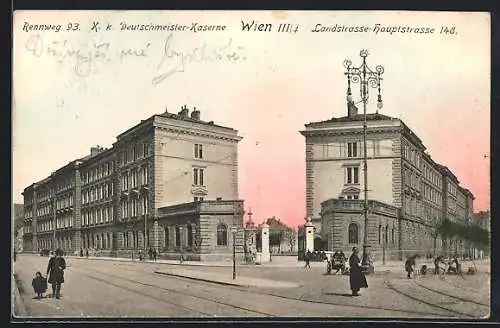 AK Wien, Rennweg 93, K. k. Deutschmeister-Kaserne, Landstrasse-Hauptstrasse 148