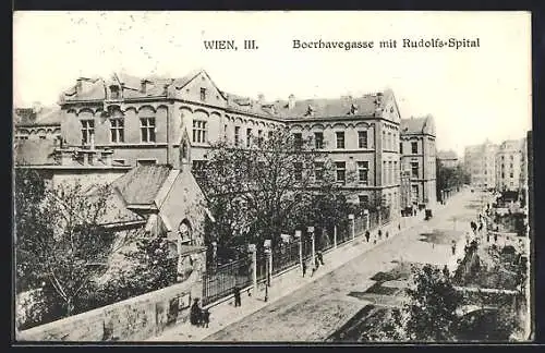 AK Wien, Boerhavegasse mit Rudolfs-Spital