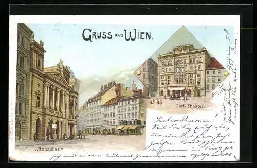 Lithographie Wien, Ronacher, Carl-Theater