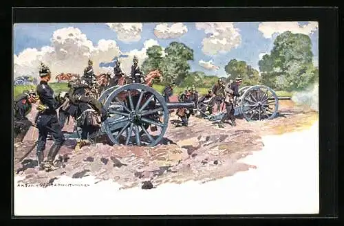 Künstler-AK Anton Hoffmann - München: Artillerie und Kavallerie