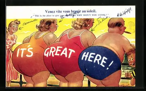 Künstler-AK Arnold Taylor: This is the place to give you rosy cheeks, why don`t you come?