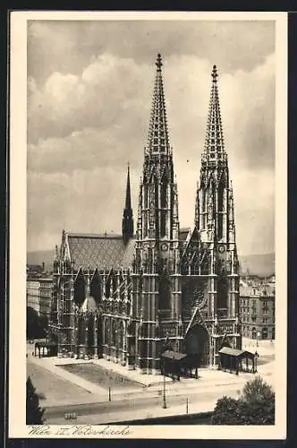 AK Wien, Strassenpartie an der Votivkirche