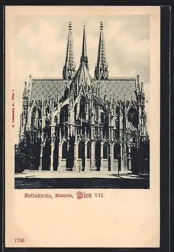 AK Wien IX, Rückseite der Votivkirche